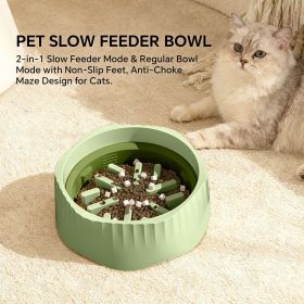 Green dual-purpose slow food bowl, fast/slow food can be freely switched to adapt to different pet eating habits