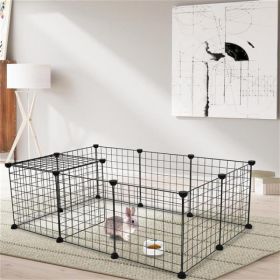 12 Pieces Of Iron Mesh Material Fence (Option: Black)