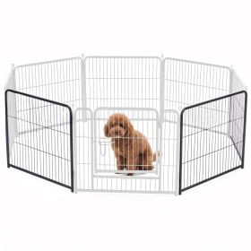 Metal Material, Foldable Pet Fence With A Door, Suitable For Small, Medium And Large-sized Dogs Outdoors (Option: 24in)